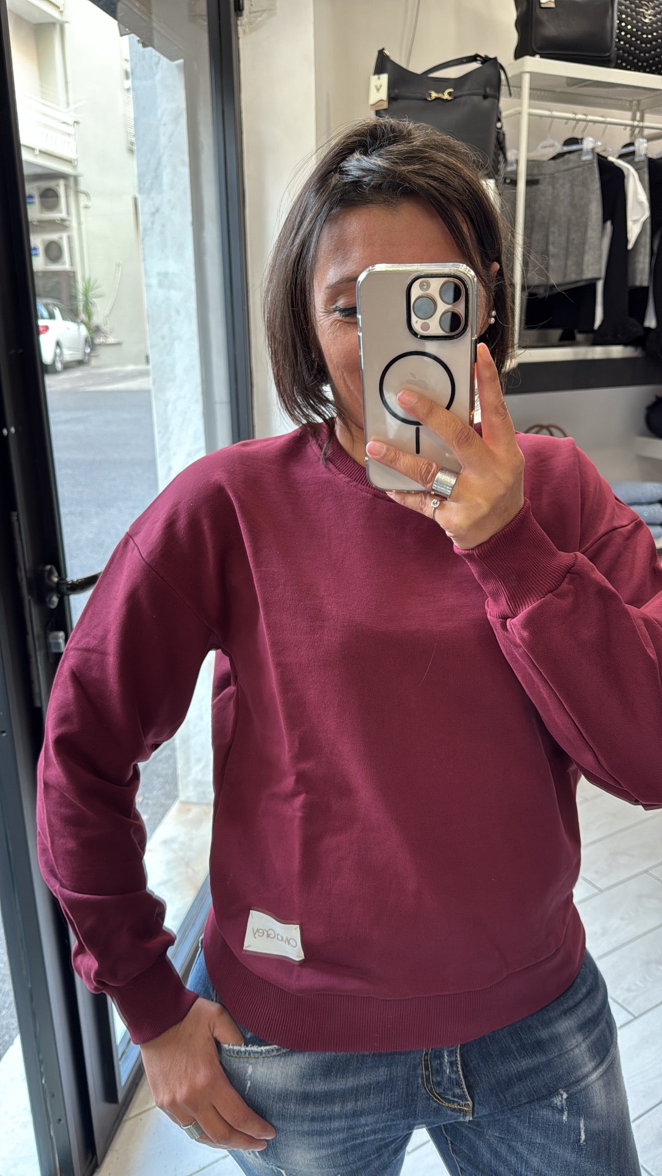 Felpa Olivia Grey basic