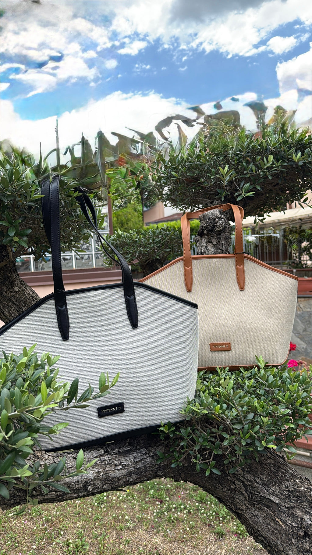 Borsa Vivienne D Shopper Canvas Fabric VFA249