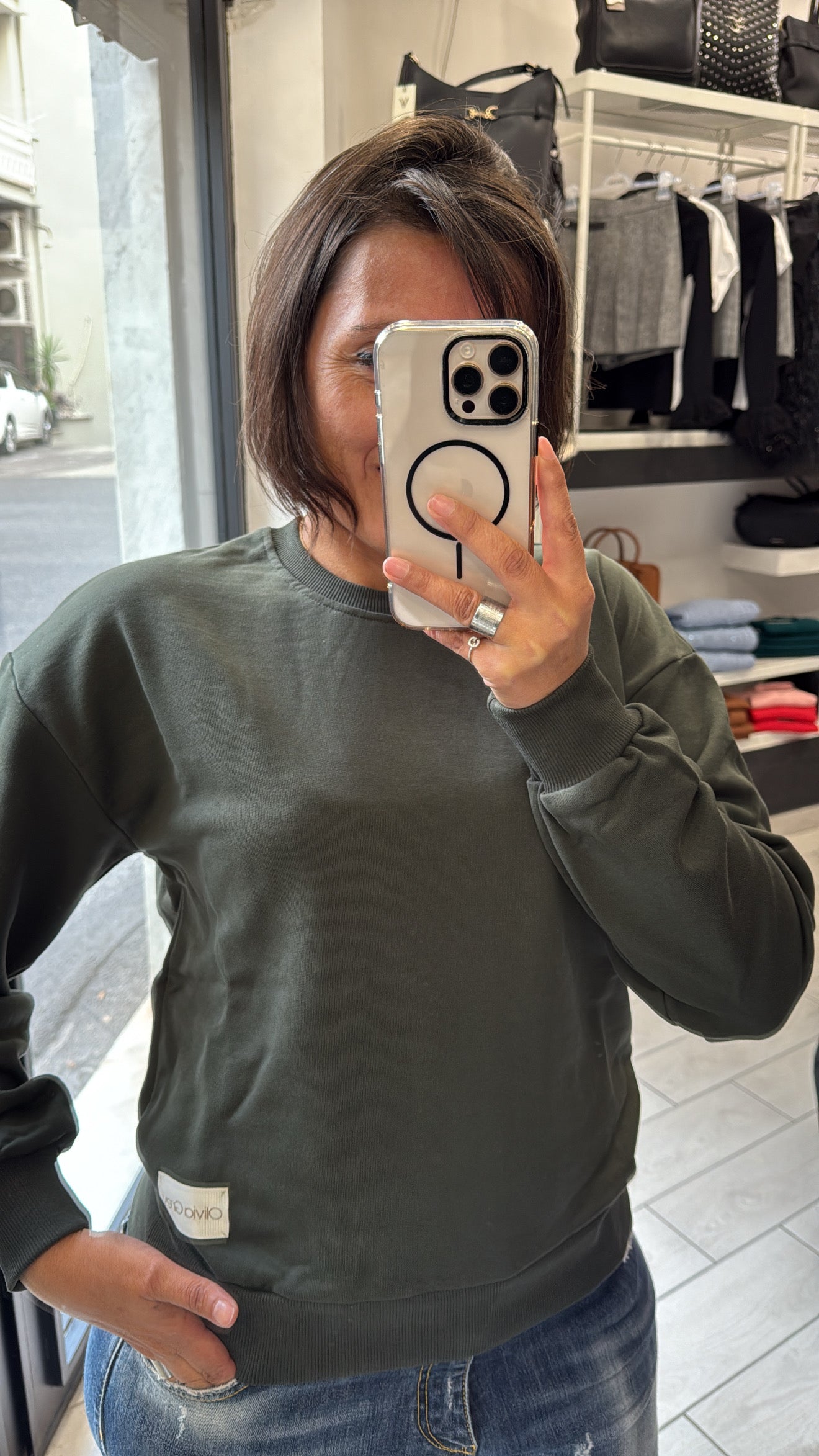 Felpa Olivia Grey basic